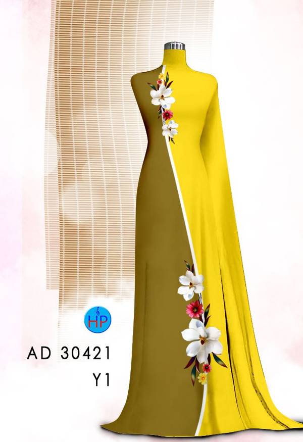 Vải Áo Dài Hoa In 3D kiểu mới AD 30421 54 Vải Áo Dài Hoa In 3D kiểu mới AD 30421