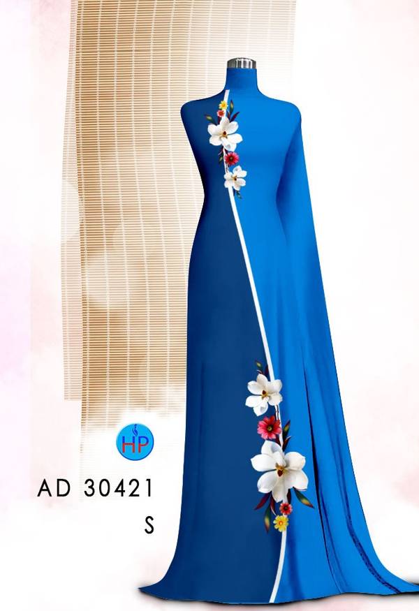 Vải Áo Dài Hoa In 3D kiểu mới AD 30421 51 Vải Áo Dài Hoa In 3D kiểu mới AD 30421