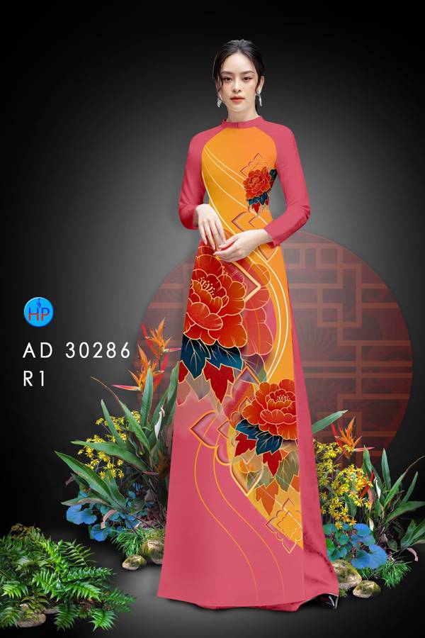 Vải Áo Dài Hoa Hồng kiểu mới AD 30286 41 Vải Áo Dài Hoa Hồng kiểu mới AD 30286