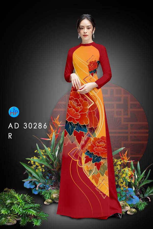 Vải Áo Dài Hoa Hồng kiểu mới AD 30286 40 Vải Áo Dài Hoa Hồng kiểu mới AD 30286