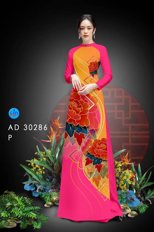 Vải Áo Dài Hoa Hồng kiểu mới AD 30286 42 Vải Áo Dài Hoa Hồng kiểu mới AD 30286