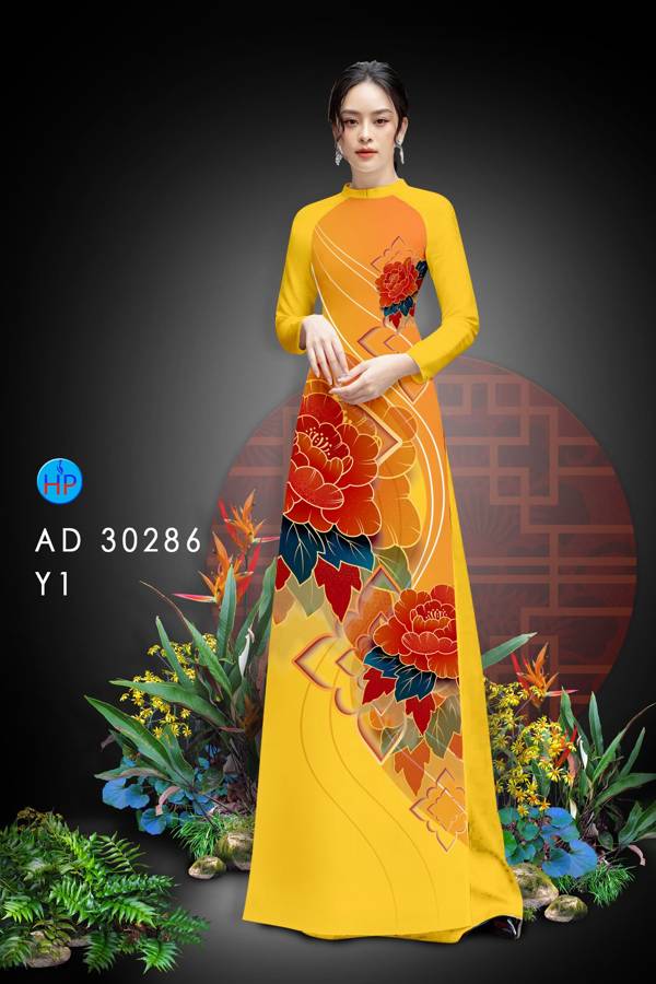 Vải Áo Dài Hoa Hồng kiểu mới AD 30286 48 Vải Áo Dài Hoa Hồng kiểu mới AD 30286