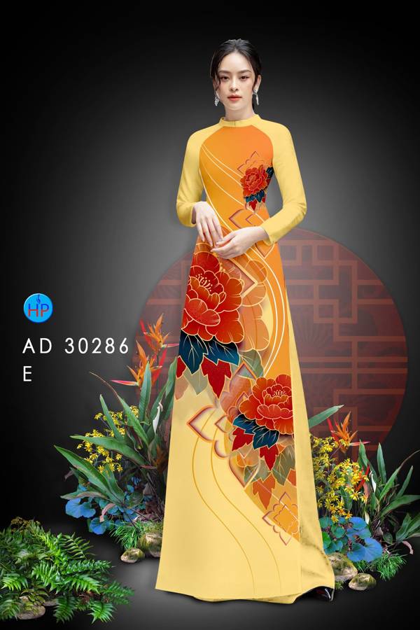 Vải Áo Dài Hoa Hồng kiểu mới AD 30286 51 Vải Áo Dài Hoa Hồng kiểu mới AD 30286