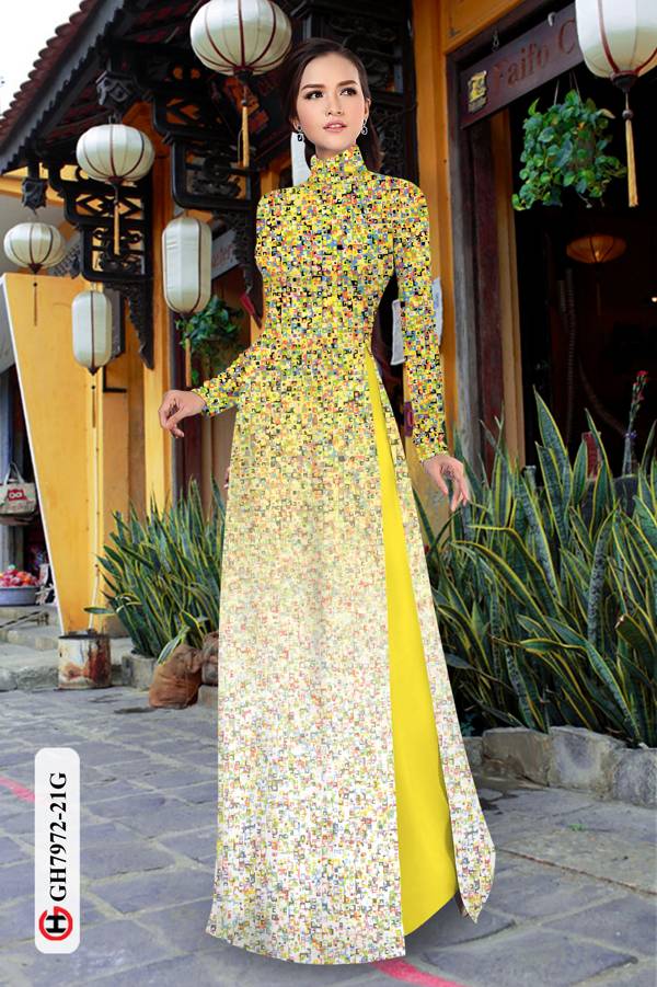 Vải Áo Dài Hoa In 3D thiết kế 2021 AD GH7972 32 Vải Áo Dài Hoa In 3D thiết kế 2021 AD GH7972
