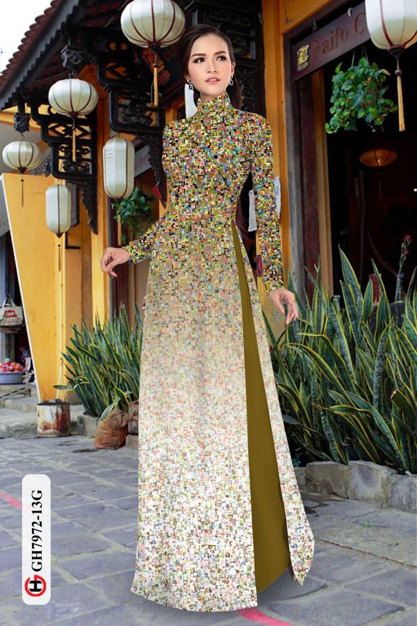 Vải Áo Dài Hoa In 3D thiết kế 2021 AD GH7972 36 Vải Áo Dài Hoa In 3D thiết kế 2021 AD GH7972