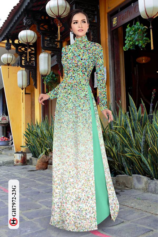 Vải Áo Dài Hoa In 3D thiết kế 2021 AD GH7972 40 Vải Áo Dài Hoa In 3D thiết kế 2021 AD GH7972