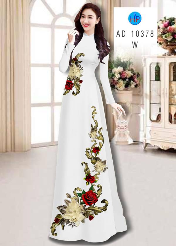 Vải Áo Dài Hoa Hồng thiết kế 2021 AD 10378 38 Vải Áo Dài Hoa Hồng thiết kế 2021 AD 10378