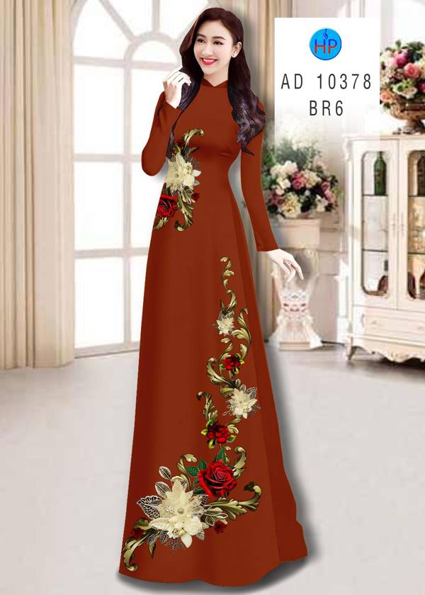 Vải Áo Dài Hoa Hồng thiết kế 2021 AD 10378 41 Vải Áo Dài Hoa Hồng thiết kế 2021 AD 10378