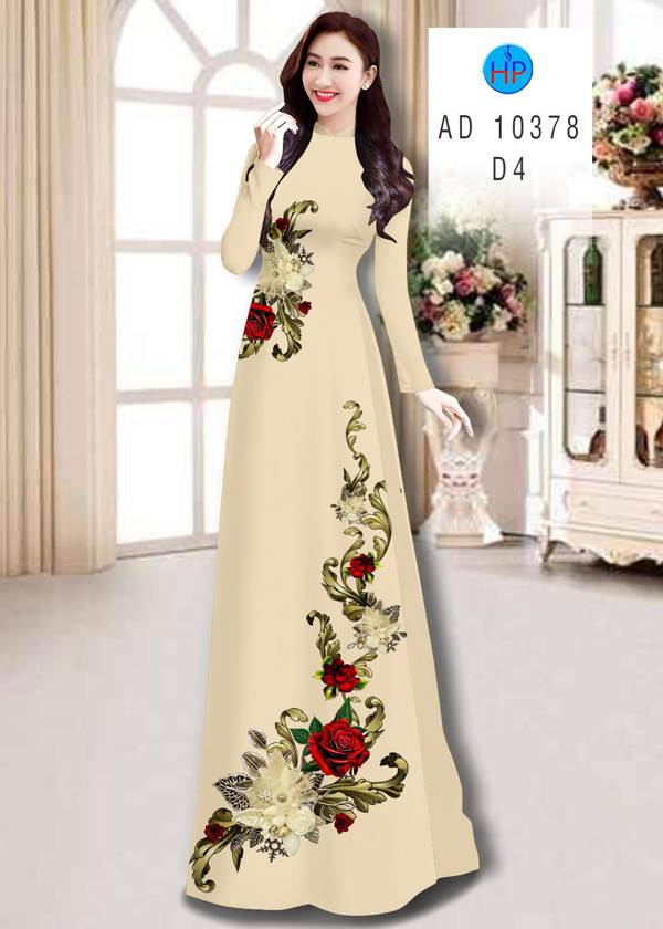 Vải Áo Dài Hoa Hồng thiết kế 2021 AD 10378 40 Vải Áo Dài Hoa Hồng thiết kế 2021 AD 10378