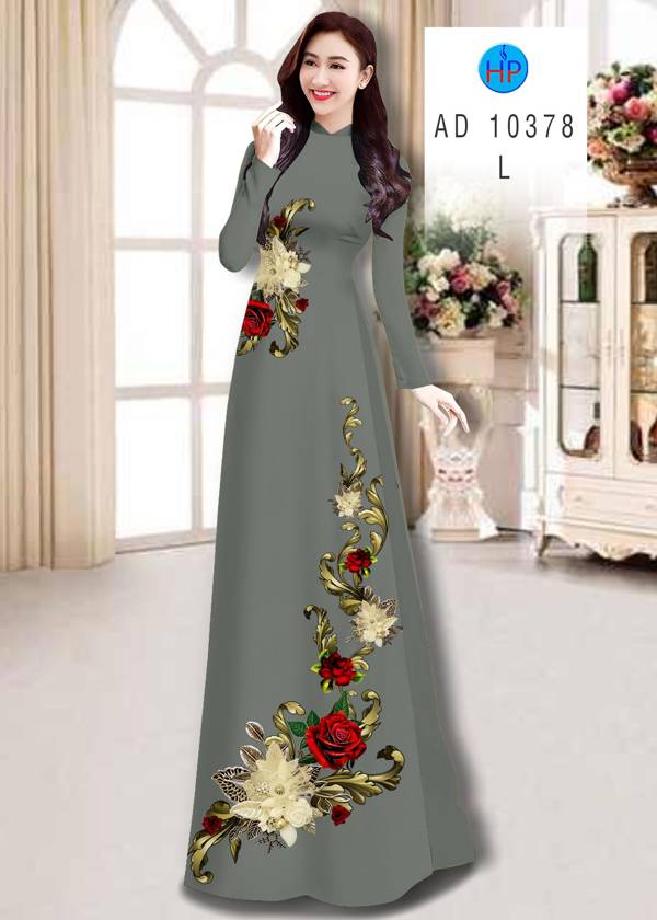 Vải Áo Dài Hoa Hồng thiết kế 2021 AD 10378 43 Vải Áo Dài Hoa Hồng thiết kế 2021 AD 10378