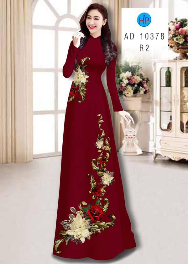 Vải Áo Dài Hoa Hồng thiết kế 2021 AD 10378 46 Vải Áo Dài Hoa Hồng thiết kế 2021 AD 10378