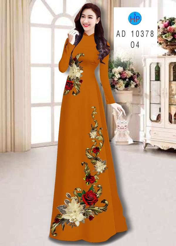Vải Áo Dài Hoa Hồng thiết kế 2021 AD 10378 44 Vải Áo Dài Hoa Hồng thiết kế 2021 AD 10378
