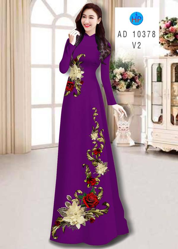 Vải Áo Dài Hoa Hồng thiết kế 2021 AD 10378 50 Vải Áo Dài Hoa Hồng thiết kế 2021 AD 10378