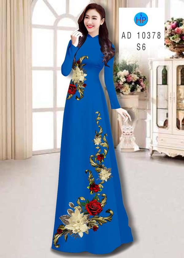 Vải Áo Dài Hoa Hồng thiết kế 2021 AD 10378 48 Vải Áo Dài Hoa Hồng thiết kế 2021 AD 10378