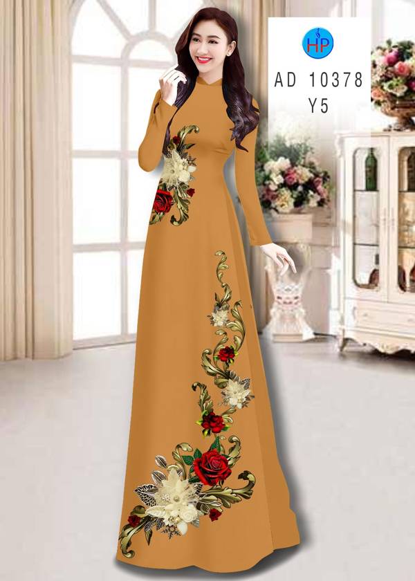 Vải Áo Dài Hoa Hồng thiết kế 2021 AD 10378 51 Vải Áo Dài Hoa Hồng thiết kế 2021 AD 10378
