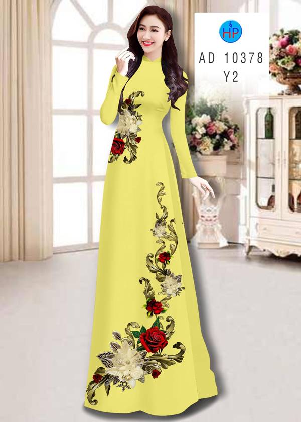 Vải Áo Dài Hoa Hồng thiết kế 2021 AD 10378 52 Vải Áo Dài Hoa Hồng thiết kế 2021 AD 10378