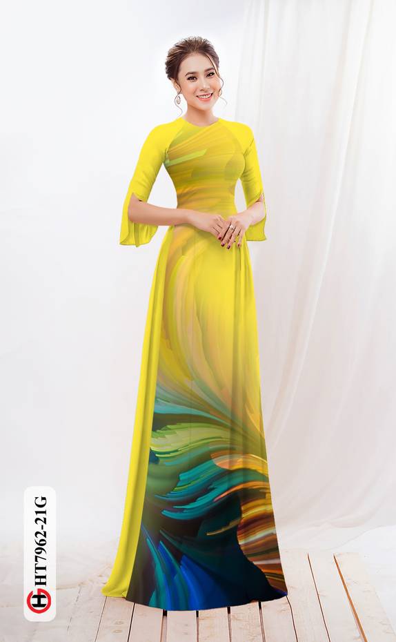 Vải Áo Dài Hoa In 3D thiết kế 2021 AD HT7962 32 Vải Áo Dài Hoa In 3D thiết kế 2021 AD HT7962