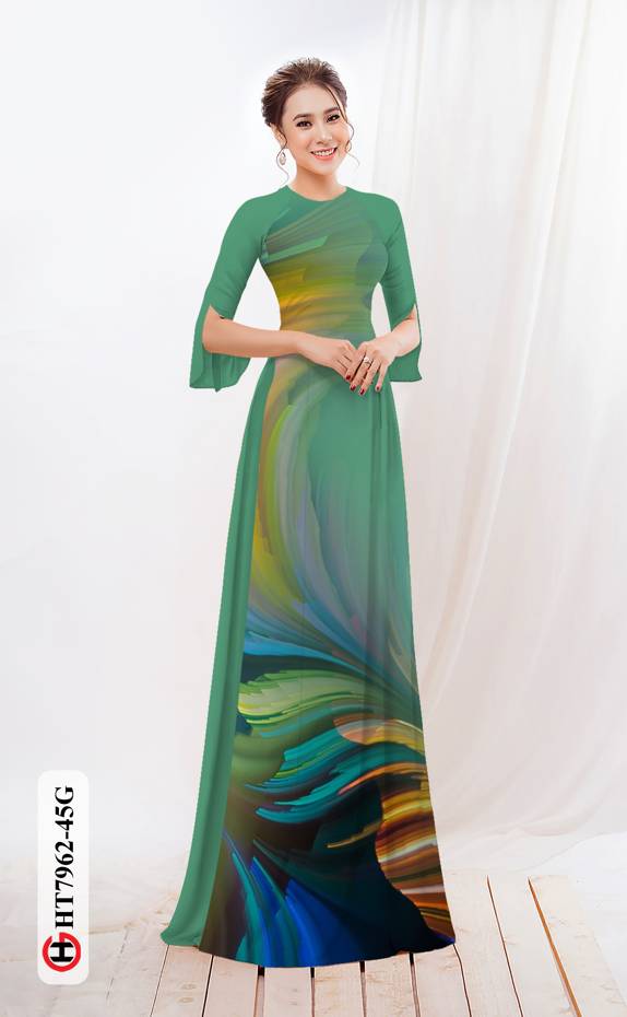 Vải Áo Dài Hoa In 3D thiết kế 2021 AD HT7962 31 Vải Áo Dài Hoa In 3D thiết kế 2021 AD HT7962