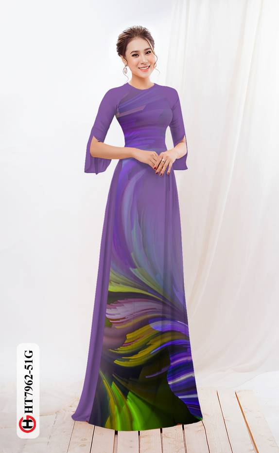 Vải Áo Dài Hoa In 3D thiết kế 2021 AD HT7962 36 Vải Áo Dài Hoa In 3D thiết kế 2021 AD HT7962