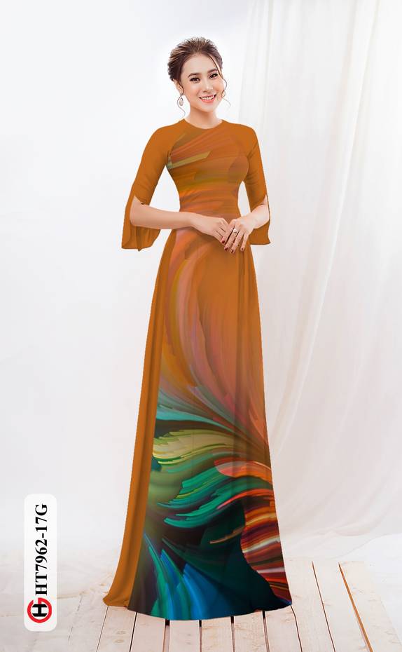 Vải Áo Dài Hoa In 3D thiết kế 2021 AD HT7962 41 Vải Áo Dài Hoa In 3D thiết kế 2021 AD HT7962