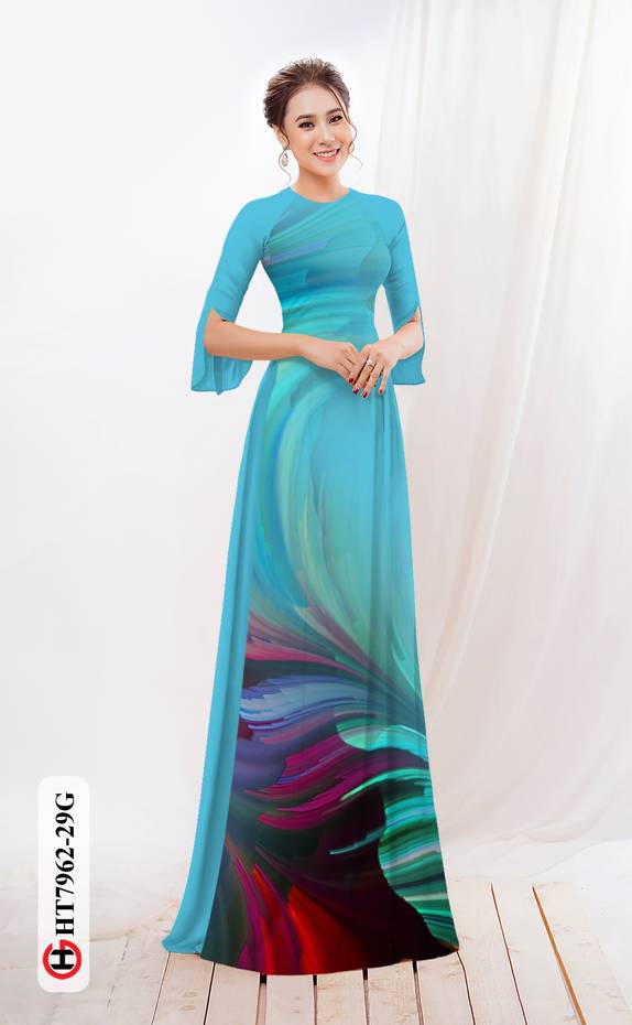 Vải Áo Dài Hoa In 3D thiết kế 2021 AD HT7962 40 Vải Áo Dài Hoa In 3D thiết kế 2021 AD HT7962