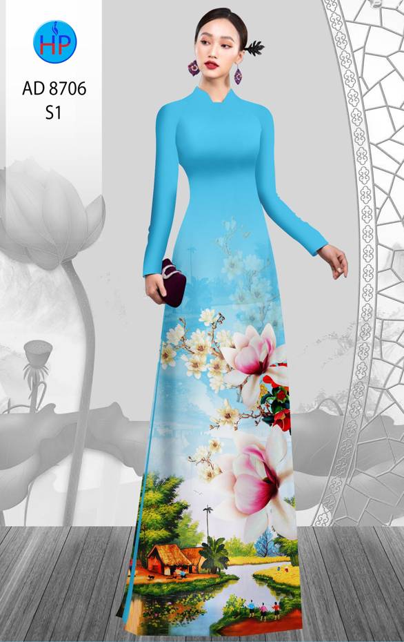 Vải Áo Dài Phong Cảnh mới ra AD 8706 46 Vải Áo Dài Phong Cảnh mới ra AD 8706