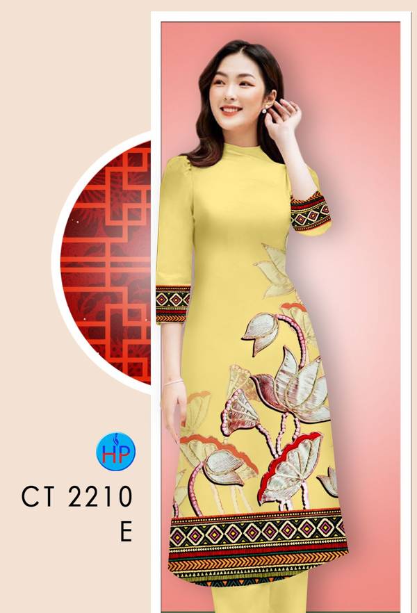 Vải Áo Dài Hoa In 3D mới ra AD CT2210