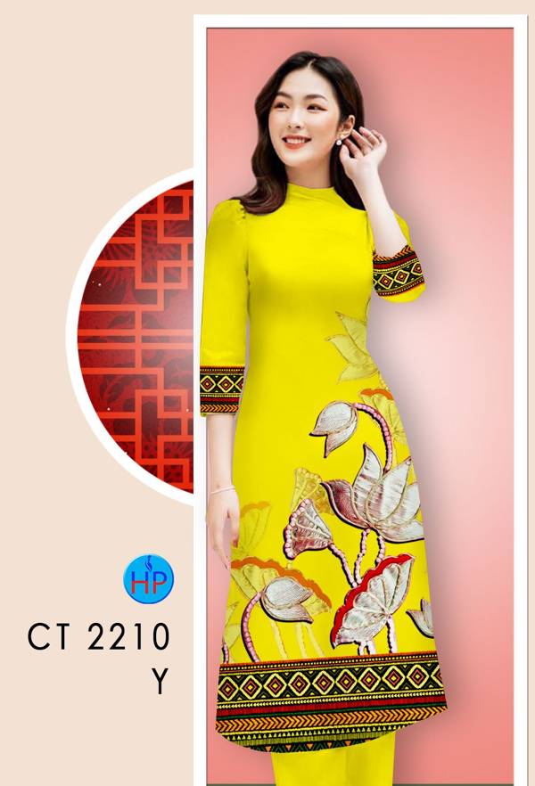 Vải Áo Dài Hoa In 3D mới ra AD CT2210
