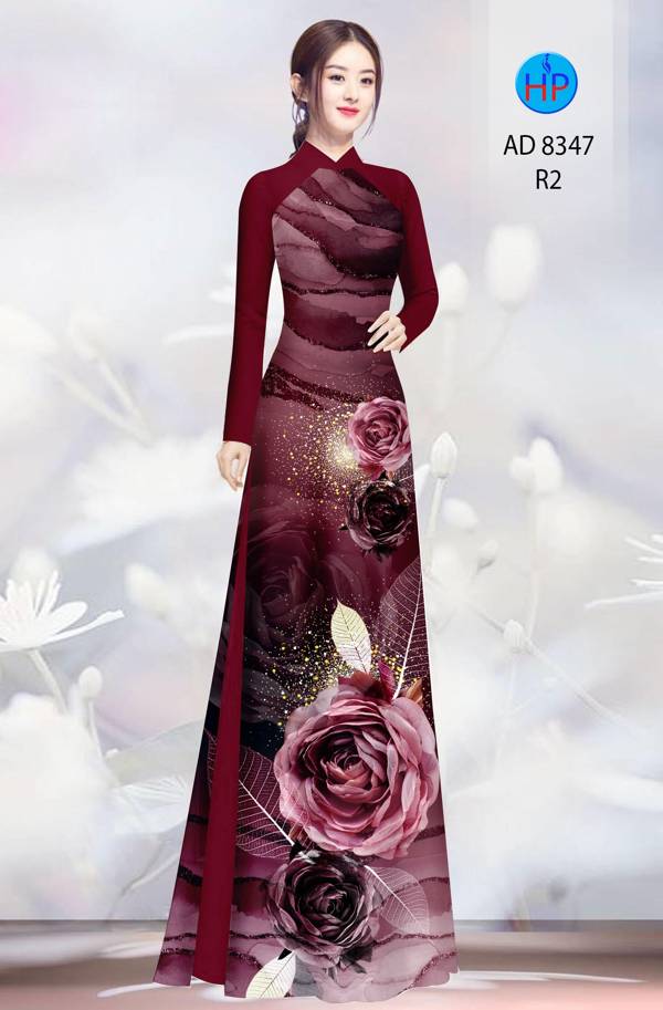 Vải Áo Dài Hoa Hồng thiết kế 2021 AD 8347 37 Vải Áo Dài Hoa Hồng thiết kế 2021 AD 8347