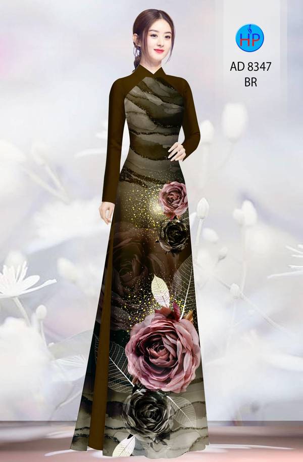 Vải Áo Dài Hoa Hồng thiết kế 2021 AD 8347 38 Vải Áo Dài Hoa Hồng thiết kế 2021 AD 8347