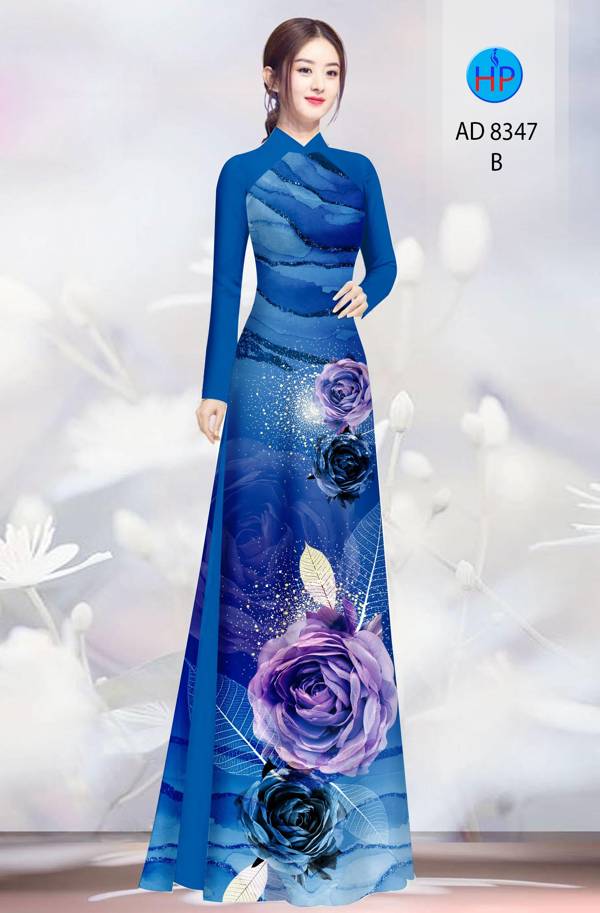 Vải Áo Dài Hoa Hồng thiết kế 2021 AD 8347 40 Vải Áo Dài Hoa Hồng thiết kế 2021 AD 8347