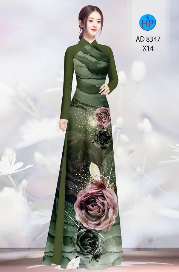 Vải Áo Dài Hoa Hồng thiết kế 2021 AD 8347 41 Vải Áo Dài Hoa Hồng thiết kế 2021 AD 8347