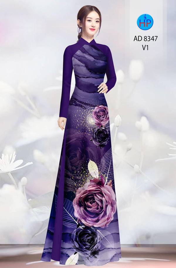 Vải Áo Dài Hoa Hồng thiết kế 2021 AD 8347 43 Vải Áo Dài Hoa Hồng thiết kế 2021 AD 8347