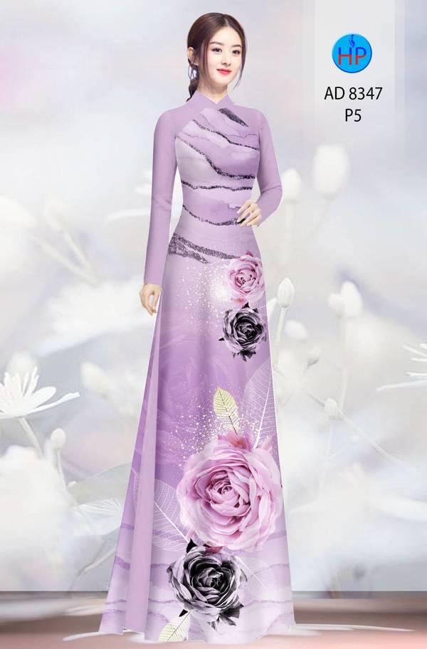 Vải Áo Dài Hoa Hồng thiết kế 2021 AD 8347 47 Vải Áo Dài Hoa Hồng thiết kế 2021 AD 8347