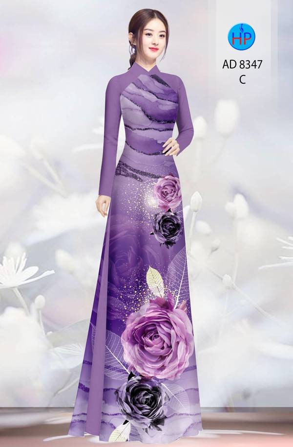 Vải Áo Dài Hoa Hồng thiết kế 2021 AD 8347 46 Vải Áo Dài Hoa Hồng thiết kế 2021 AD 8347