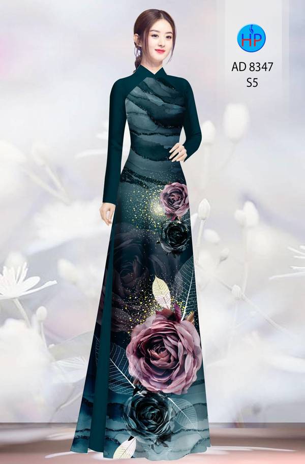 Vải Áo Dài Hoa Hồng thiết kế 2021 AD 8347 48 Vải Áo Dài Hoa Hồng thiết kế 2021 AD 8347