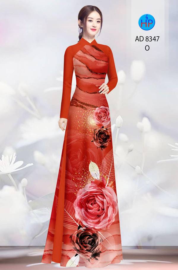 Vải Áo Dài Hoa Hồng thiết kế 2021 AD 8347 50 Vải Áo Dài Hoa Hồng thiết kế 2021 AD 8347