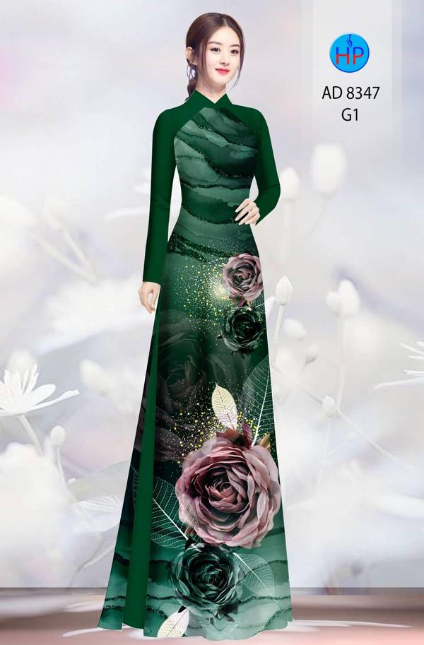 Vải Áo Dài Hoa Hồng thiết kế 2021 AD 8347 49 Vải Áo Dài Hoa Hồng thiết kế 2021 AD 8347