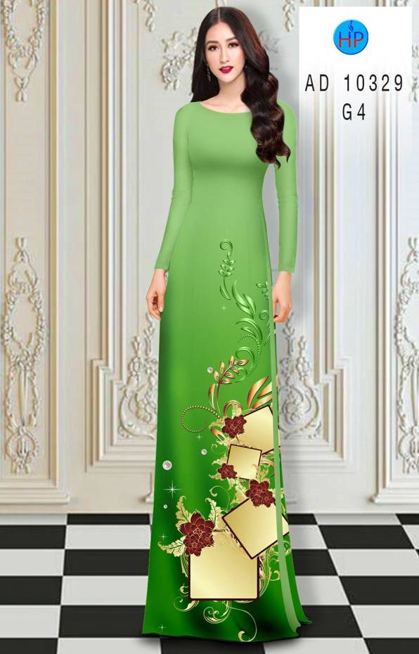 Vải Áo Dài Hoa In 3D mới ra AD 10329