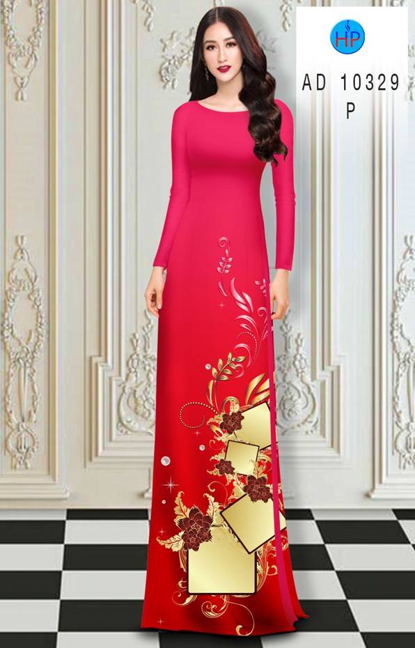 Vải Áo Dài Hoa In 3D mới ra AD 10329