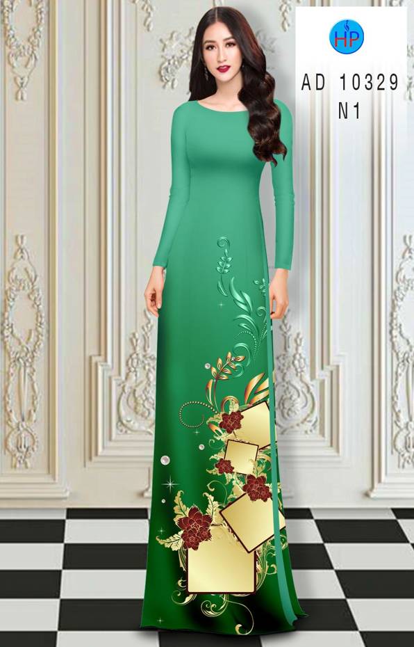 Vải Áo Dài Hoa In 3D mới ra AD 10329