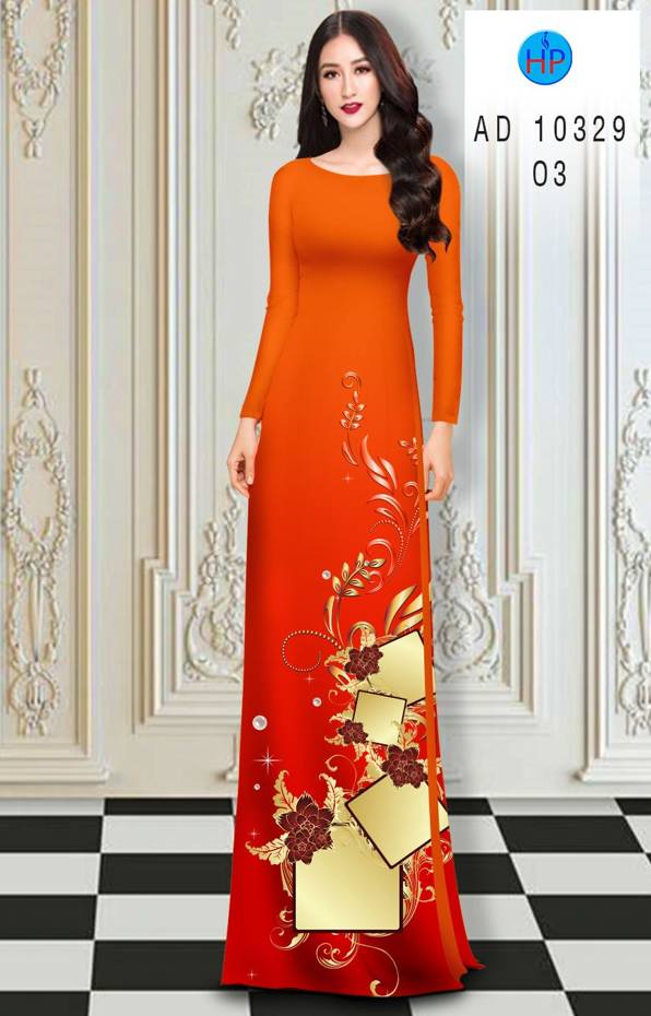 Vải Áo Dài Hoa In 3D mới ra AD 10329