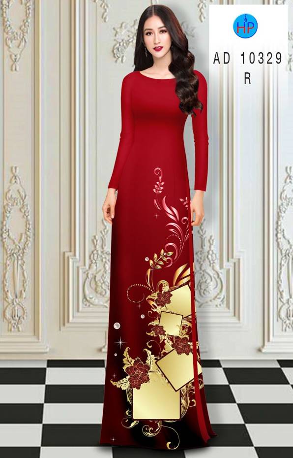 Vải Áo Dài Hoa In 3D mới ra AD 10329