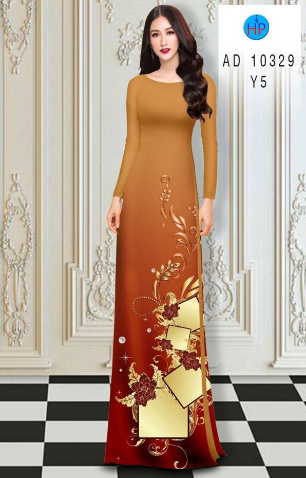 Vải Áo Dài Hoa In 3D mới ra AD 10329