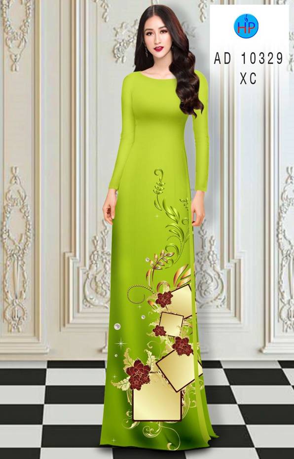 Vải Áo Dài Hoa In 3D mới ra AD 10329