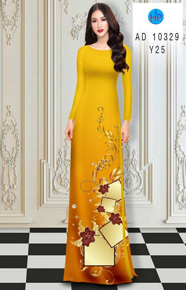 Vải Áo Dài Hoa In 3D mới ra AD 10329