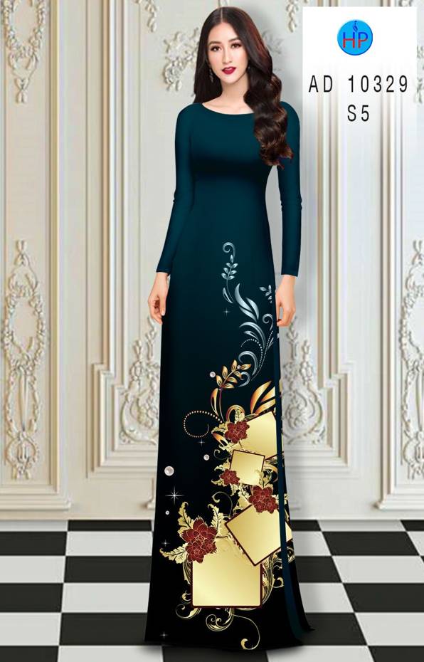 Vải Áo Dài Hoa In 3D mới ra AD 10329
