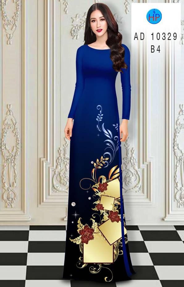 Vải Áo Dài Hoa In 3D mới ra AD 10329