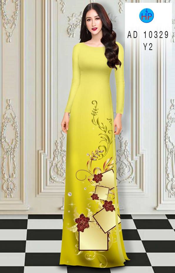 Vải Áo Dài Hoa In 3D mới ra AD 10329