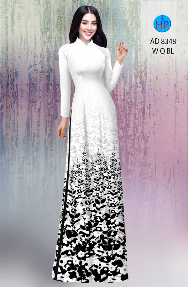 Vải Áo Dài Hoa In 3D kiểu mới AD 8348